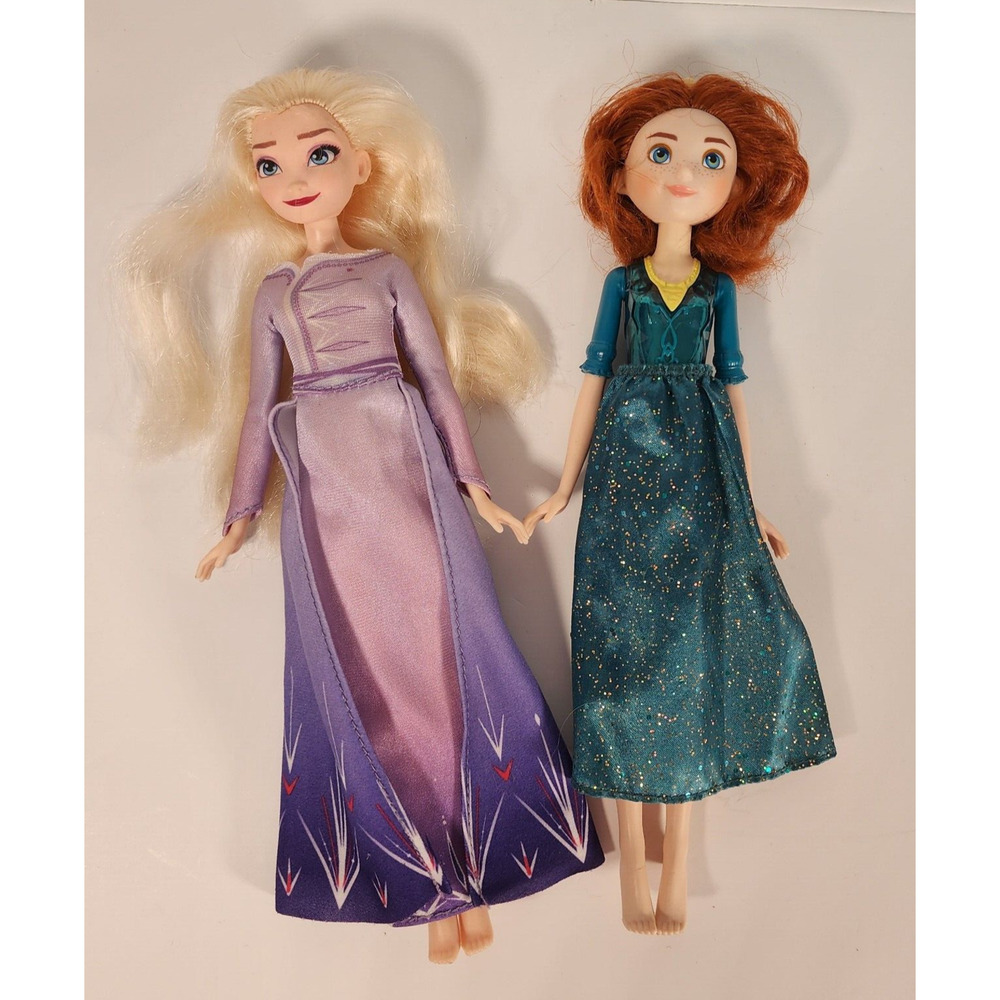 Doll Lot Disney Frozen Elsa and Princess Royal Brave Merida Dolls (1)